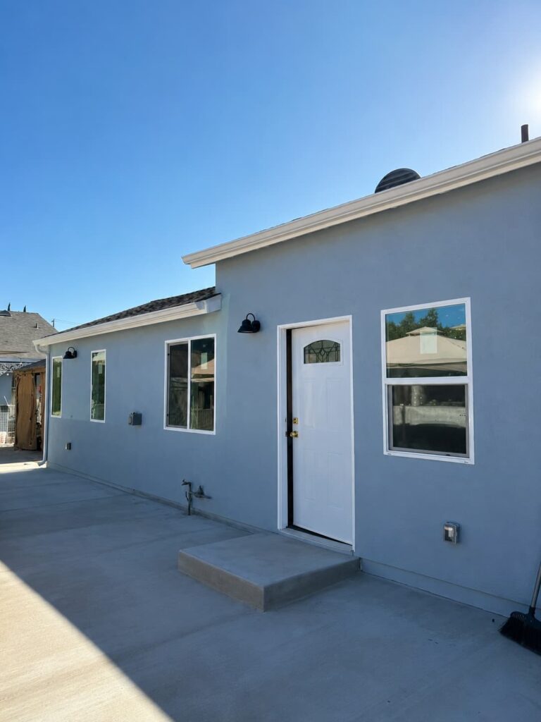 Completed 529-square-foot garage conversion ADU with addition in South Gate