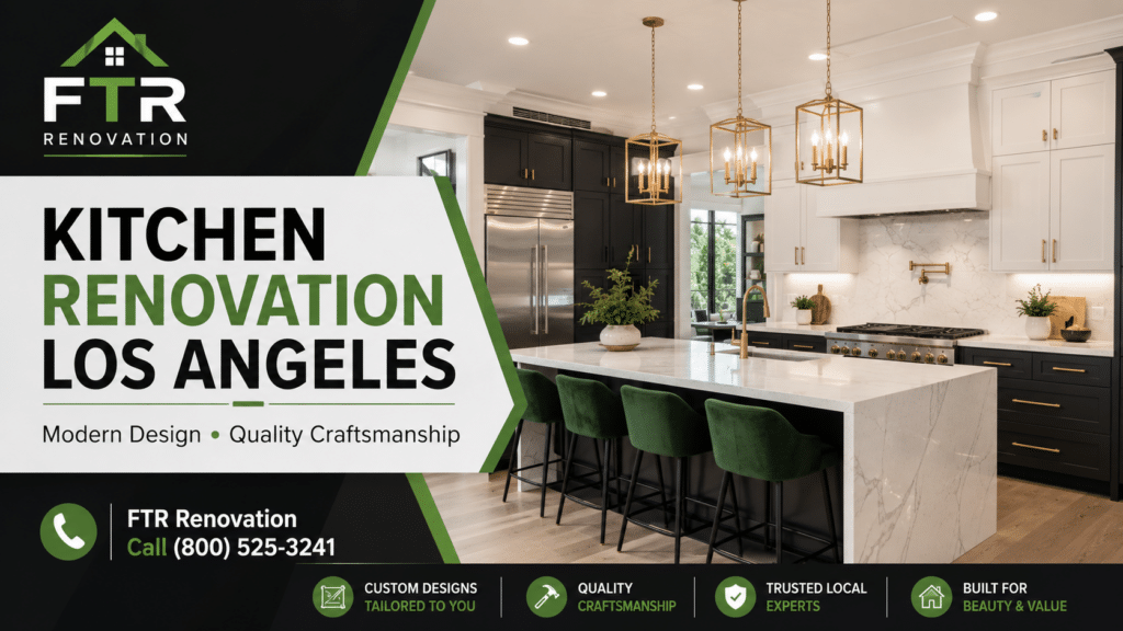 Modern kitchen renovation in Los Angeles by FTR Renovation