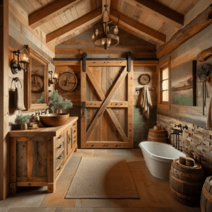 Idea 7: Rustic Garage Conversion with Wood Elements and Earthy Tones