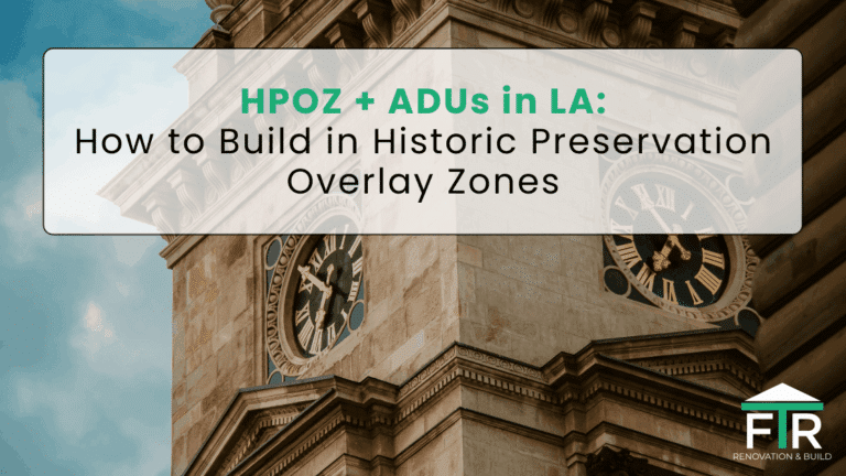 Clock tower illustrating ADU construction in historic zones