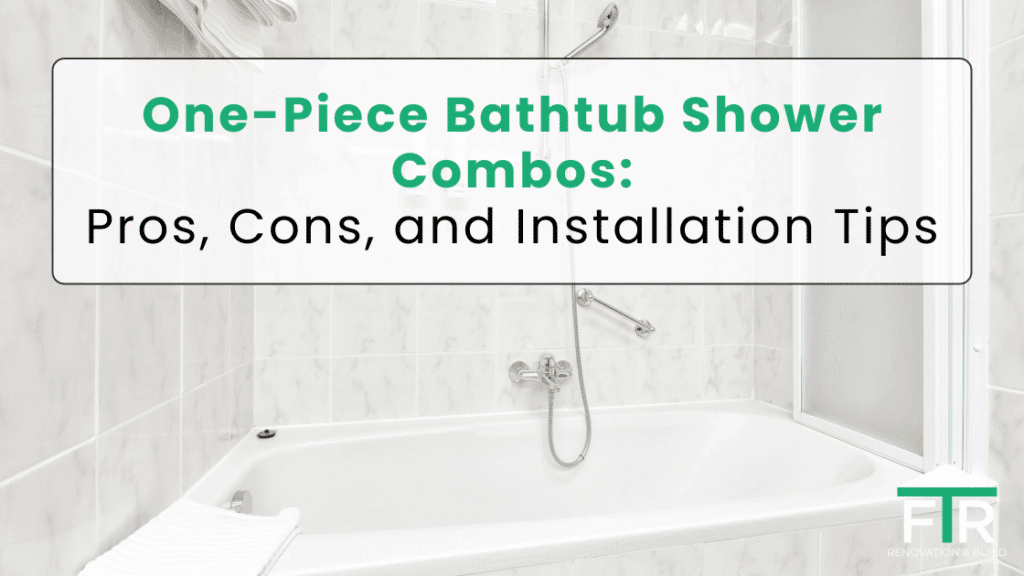 One-piece bathtub shower combo in modern bathroom