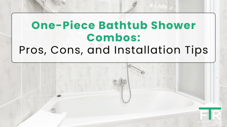 One-piece bathtub shower combo in modern bathroom