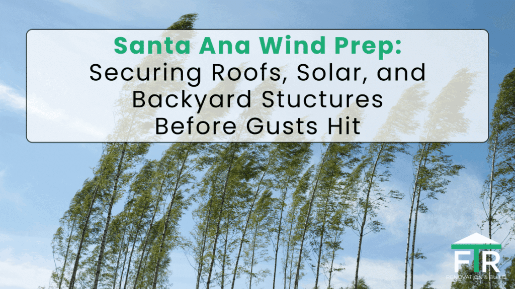 Santa ana wind preparation sign with tips on securing roots and structures