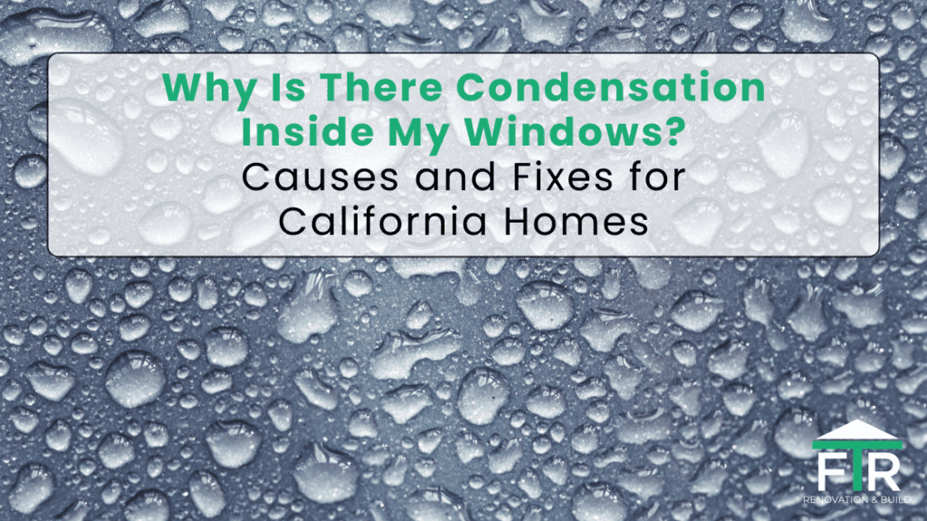 Window with condensation droplets and conde sign